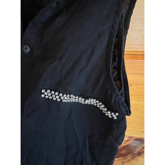 Guess Layered Lace Rhinestone Women’s Vest XS - Picture 3 of 5